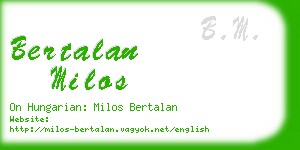 bertalan milos business card